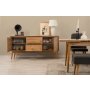 HANAH HOME Vina Bench 04 1053 Atlantic Pine Anthracite (Produžni trpezarijski sto, stolice i konzola (6 komada) - slika 5