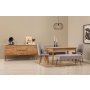 HANAH HOME Vina Bench 04 0701 Atlantic Pine Grey (Produžni trpezarijski sto, stolice i konzola (6 komada) - slika 1