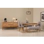 HANAH HOME Vina Bench 04 0701 Atlantic Pine Grey (Produžni trpezarijski sto, stolice i konzola (6 komada) - slika 2
