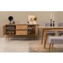 HANAH HOME Vina Bench 04 0701 Atlantic Pine Grey (Produžni trpezarijski sto, stolice i konzola (6 komada) - slika 5