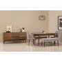 HANAH HOME Vina Bench 04 0701 Walnut Grey (Produžni trpezarijski sto, stolice i konzola (6 komada) - slika 2