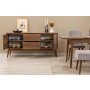 HANAH HOME Vina Bench 04 0701 Walnut Grey (Produžni trpezarijski sto, stolice i konzola (6 komada) - slika 4