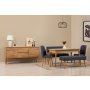 HANAH HOME Vina Bench 04 1048 Atlantic Pine Dark Blue (Produžni trpezarijski sto, stolice i konzola (6 komada) - slika 1