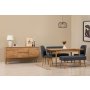 HANAH HOME Vina Bench 04 1048 Atlantic Pine Dark Blue (Produžni trpezarijski sto, stolice i konzola (6 komada) - slika 2