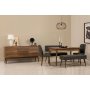 HANAH HOME Vina Bench 04 1053 Walnut Anthracite (Produžni trpezarijski sto, stolice i konzola (6 komada) - slika 1