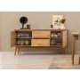 HANAH HOME Vina 01 0701 Atlantic Pine Grey (Produžni trpezarijski sto, stolice i konzola (6 komada)) - slika 3