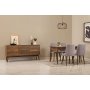 HANAH HOME Vina 01 0701 Walnut Grey (Produžni trpezarijski sto, stolice i konzola (6 komada)) - slika 1
