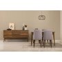HANAH HOME Vina 01 0701 Walnut Grey (Produžni trpezarijski sto, stolice i konzola (6 komada)) - slika 2