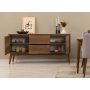 HANAH HOME Vina 01 0701 Walnut Grey (Produžni trpezarijski sto, stolice i konzola (6 komada)) - slika 3