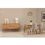 HANAH HOME Vina 01 1005 Atlantic Pine Cream (Produžni trpezarijski sto, stolice i konzola (6 komada)) - slika 1