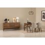 HANAH HOME Vina 01 1005 Walnut Cream (Produžni trpezarijski sto, stolice i konzola (6 komada)) - slika 1