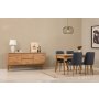 HANAH HOME Vina 01 1048 Atlantic Pine Dark Blue (Produžni trpezarijski sto, stolice i konzola (6 komada)) - slika 1