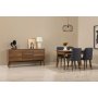 HANAH HOME Vina 01 1048 Walnut Dark Blue (Produžni trpezarijski sto, stolice i konzola (6 komada)) - slika 1