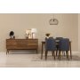 HANAH HOME Vina 01 1048 Walnut Dark Blue (Produžni trpezarijski sto, stolice i konzola (6 komada)) - slika 2