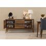 HANAH HOME Vina 01 1048 Walnut Dark Blue (Produžni trpezarijski sto, stolice i konzola (6 komada)) - slika 3