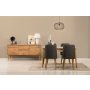 HANAH HOME Vina 01 1053 Atlantic Pine Anthracite (Produžni trpezarijski sto, stolice i konzola (6 komada)) - slika 1