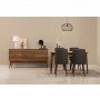HANAH HOME Vina 01 1053 Walnut Anthracite (Produžni trpezarijski sto, stolice i konzola (6 komada)) - slika 2