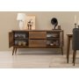 HANAH HOME Vina 01 1053 Walnut Anthracite (Produžni trpezarijski sto, stolice i konzola (6 komada)) - slika 3