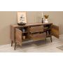 HANAH HOME Vina 01 1053 Walnut Anthracite (Produžni trpezarijski sto, stolice i konzola (6 komada)) - slika 4