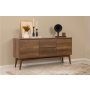 HANAH HOME Vina 01 1053 Walnut Anthracite (Produžni trpezarijski sto, stolice i konzola (6 komada)) - slika 5