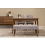 HANAH HOME Vina 02 0701 Walnut Grey Produživi trpezarijski sto, stolice i konzola (5 komada)) - slika 2