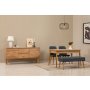 HANAH HOME Vina 02 1048 Atlantic Pine Dark Blue (Produživi trpezarijski sto, stolice i konzola (5 komada)) - slika 1