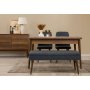 HANAH HOME Vina 02 1048 Walnut Dark Blue (Produživi trpezarijski sto, stolice i konzola (5 komada)) - slika 2