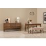 HANAH HOME Vina 02 0900 Walnut Stone (Produživi trpezarijski sto, stolice i konzola (5 komada)) - slika 1