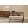 HANAH HOME Vina 02 1005 Walnut Cream Produživi trpezarijski sto, stolice i konzola (5 komada)) - slika 2