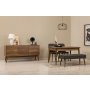 HANAH HOME Vina 02 1053 Walnut Anthracite (Produživi trpezarijski sto, stolice i konzola (5 komada)) - slika 1