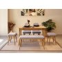 HANAH HOME Vina Mini 03 0701 Oak Soho Grey (Produžni set trpezarijskih stolova i stolica (6 komada)) - slika 1