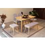 HANAH HOME Vina Mini 03 0701 Oak Soho Grey (Produžni set trpezarijskih stolova i stolica (6 komada)) - slika 2