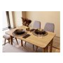 HANAH HOME Vina Mini 03 0701 Oak Soho Grey (Produžni set trpezarijskih stolova i stolica (6 komada)) - slika 5