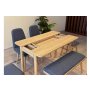 HANAH HOME Vina Mini 03 1048 Oak Dark Blue (Produžni set trpezarijskih stolova i stolica (6 komada)) - slika 5