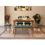 HANAH HOME Vina Mini 03 1070 Oak Green (Produžni set trpezarijskih stolova i stolica (6 komada)) - slika 1