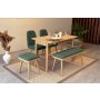 HANAH HOME Vina Mini 03 1070 Oak Green (Produžni set trpezarijskih stolova i stolica (6 komada)) - slika 2