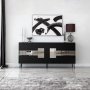 HANAH HOME Komoda Paris Black Fume - slika 1