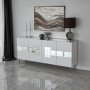 HANAH HOME Komoda Paris White Silver - slika 3
