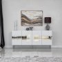 HANAH HOME Komoda Paris White Silver - slika 1