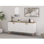 HANAH HOME Komoda Lotus Mirror White - slika 3