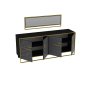 HANAH HOME Komoda Polka Aynali - Black - slika 4