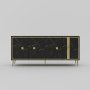 HANAH HOME Komoda Brice Black Marble Gold - slika 4