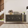 HANAH HOME Komoda Brice Black Marble Gold - slika 1