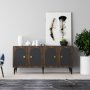 HANAH HOME Komoda Owen Anthracite Gold - slika 1