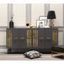 HANAH HOME Komoda Junes Anthracite Gold - slika 1