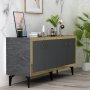 HANAH HOME Komoda Poli Black Marble Anthracite Gold - slika 2