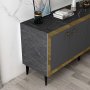 HANAH HOME Komoda Poli Black Marble Anthracite Gold - slika 4