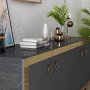 HANAH HOME Komoda Poli Black Marble Anthracite Gold - slika 5