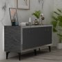 HANAH HOME Komoda Poli Black Marble Anthracite Silver - slika 2