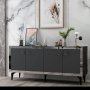 HANAH HOME Komoda Poli Black Marble Anthracite Silver - slika 3